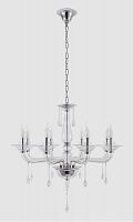 подвесная люстра crystal lux monica sp8 chrome/transparent в Чебоксарах