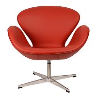 кресло arne jacobsen style swan chair красное в Чебоксарах