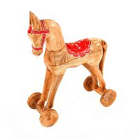 украшение новогоднее лошадка на колесах christmas horse, 40х30х13 см в Чебоксарах